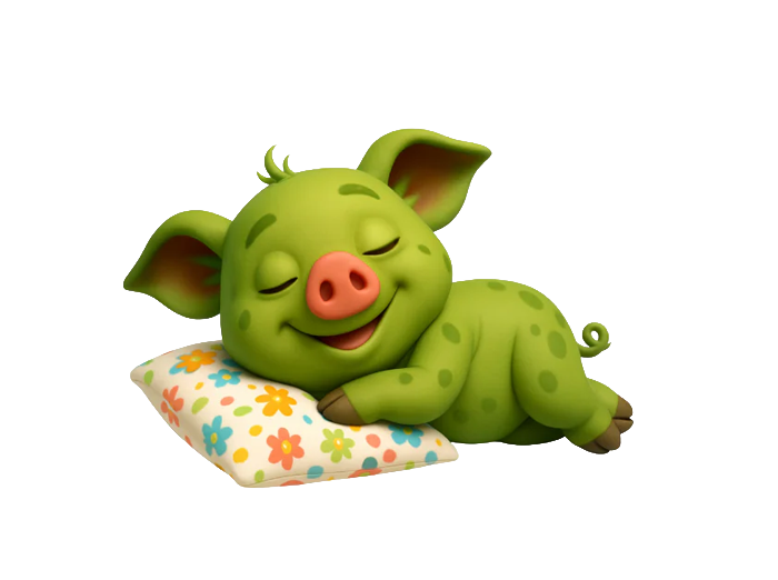 Schweinchen in Grün