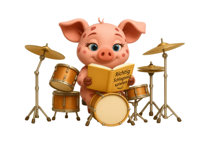 Schweinchen in Rot